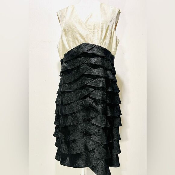 Willow Glenn NY dress flare formal glam night wedding guest ruffle women 14P - Picture 6 of 8